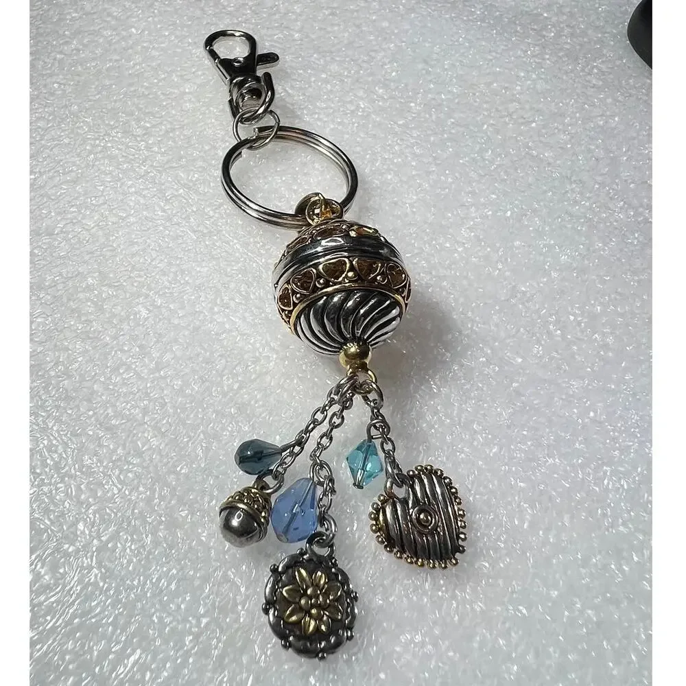 Retro Beaded Ball Hearts Keychain Bag Clip Jeans Clip Accessory NEW